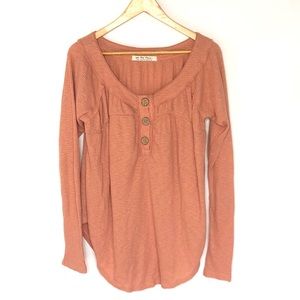 We The Free Scoop Neck Oversize Long Sleeve Top